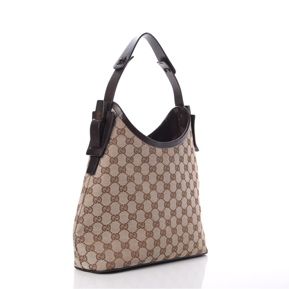 Authentic Gucci - GG Monogram Hobo Brown - Vintage Shoulder